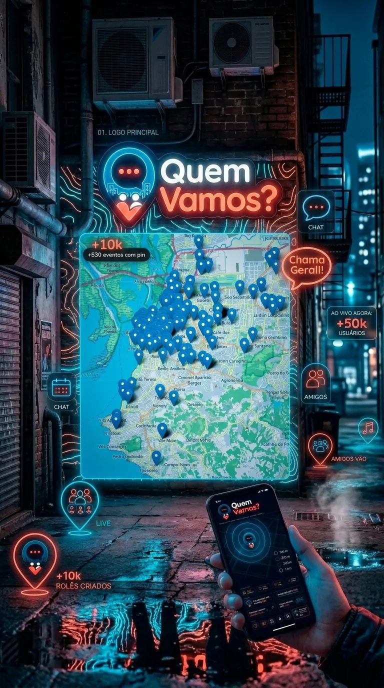 Cena noturna urbana com luzes e clima de rua em Porto Alegre